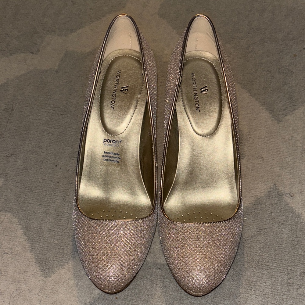 Worthington Glitter Heels - Silver